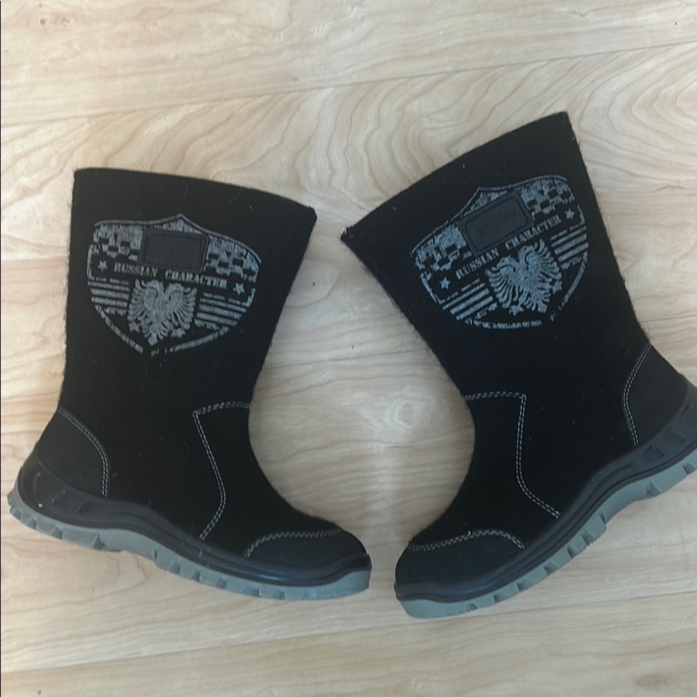 Black Kids Snow Boots